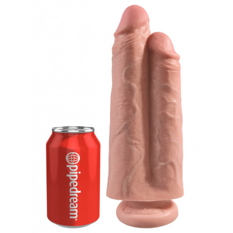 King Cock Two Cocks One Hole 2 i 1 Dildo med Sugekop